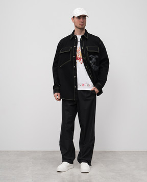 Off-White Белая футболка Putti с фактурной вышивкой логотип Arrow OMAA027S25JER002