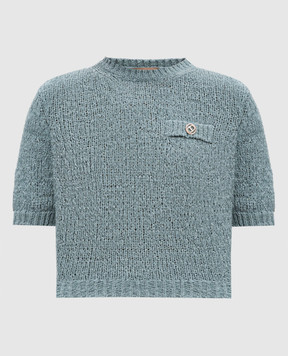 Twinset Блакитний джемпер з емблемою логотипа 251TP3440