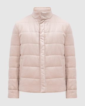 Kiton Бежевая куртка из шерсти и кашемира с логотипом UW1878V0411F