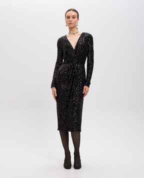 Dolce&Gabbana Чорна сукня з паєтками F6DHFTFLUBW
