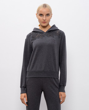 Ermanno Scervino Life Серые худи с кружевом D474M608LEM