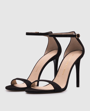 Stuart Weitzman Черные босоножки замшевые Nudist II SJ993