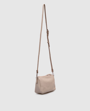 Gianni Chiarini Бежева шкіряна сумка крос-боді Nora з логотипом BS10224GRN