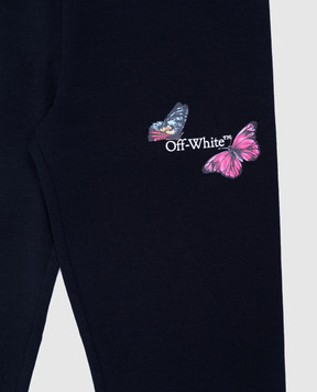 Off-White Детские черные леггинсы с принтом OGCD001S25JER001