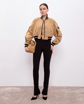 Ermanno Scervino Бежевий бомбер з нашивкою логотипа D460D308UUJ