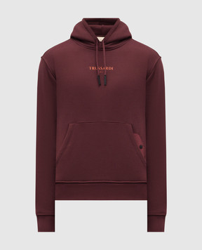 Trussardi Бордове худі з фактурним логотипом G8108000056NMF532F01