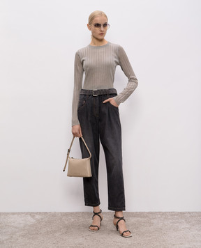 Brunello Cucinelli Чорні штани з ланцюжком моніль MH192P5566