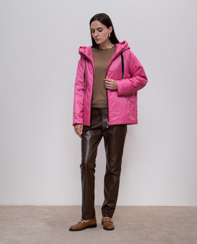 Max Mara Розовая куртка GREENDA с нашивкой логотипа GREENDA