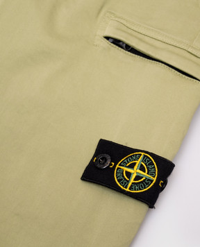 Stone Island Детские зеленые брюки карго с нашивкой логотипа. 8116310121012