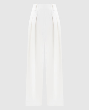 Victoria Beckham Білі штани з вовною з високою посадкою 1325WTR006479A
