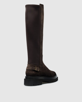 Santoni Коричневые комбинированные сапоги WSEI71065GOMTHIO