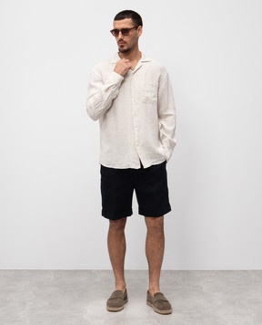 Canali Синие шорты из льна SG0320295606