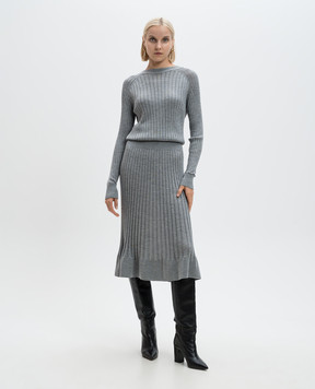 PROENZA SCHOULER Сіра сукня Eden Knit з вовною і шовком R2437167KW158