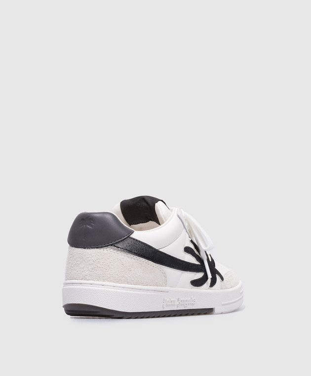 Palm Angels Белые кожаные кроссовки University PWIA061F24LEA002 изображение 3