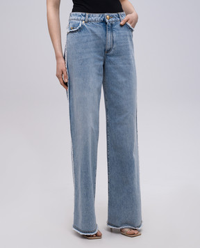 Balmain Блакитні джинси з ефектом потертості EF0MI050DF75