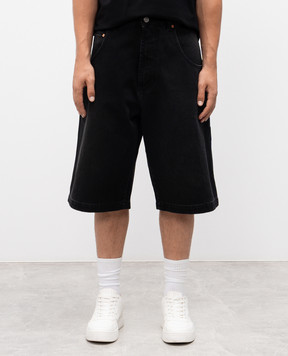 Vetements Чорні джинсові шорти з ефектом потертості UH76DP125B2