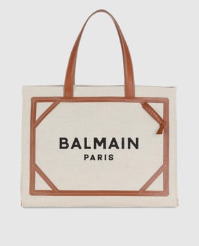 Balmain Бежевая сумка-тоут B-Army 42 с вышивкой логотипа DN1FF810TDCS