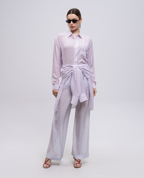 Alexander Wang Рожева блуза із шовку в смужку 1WC2251012