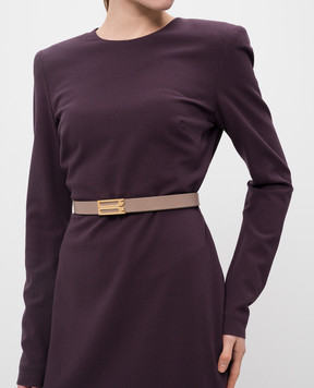 Victoria Beckham Коричневий шкіряний ремінь Frame 1424ABL005954A