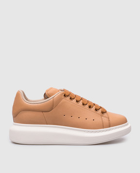 Alexander McQueen Коричневые кожаные кроссовки с логотипом логотип. 811362WHABB