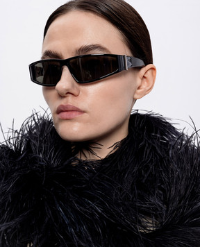 Alexander McQueen Черные очки Y2k с логотипом 821645J0752
