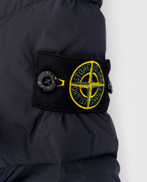 Stone Island Дитячий синій стьобаний пуховик з патчем логотипа 81164072868