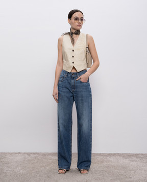 Brunello Cucinelli Синие джинсы Contemporary с кожаным патчем логотипа MH192P5565