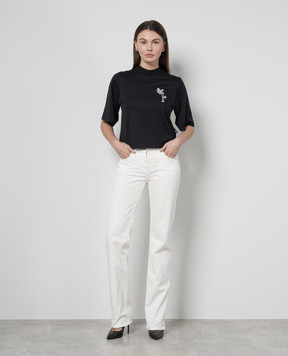 Palm Angels Чорна футболка з вишивкою Palm PWAA020S24JER001