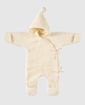 Binibamba Детский белый комбинезон из шерсти мериноса SNUGGLESUIT