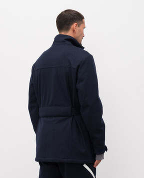 Brunello Cucinelli Синяя горнолыжная куртка из шерсти MM470KG09
