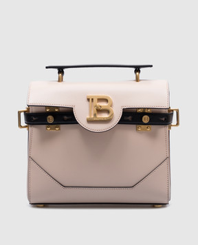 Balmain Бежевая кожаная сумка-сетчел B-Buzz EN0DB526LQEE