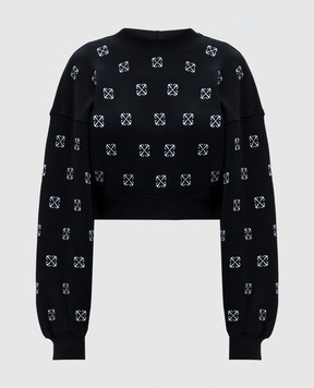 Off-White Черный свитшот с вышивкой логотипа Arrow OWBA079F24FLE002