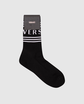 Versace Черные носки с логотипом 10088351A13107
