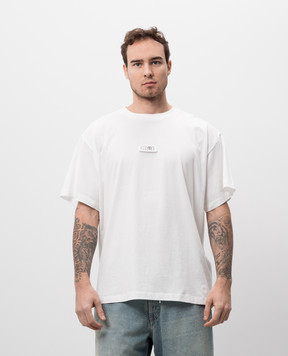 Maison Margiela MM6 Біла футболка з нашивкою логотипа SH0GC0033S24312