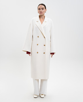 Loulou de Saison Біле двобортне пальто BORNEO з вовни та кашеміру BORNEOLDS