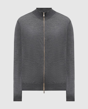 Brunello Cucinelli Сірий кардиган з вовни та кашеміру M2400106