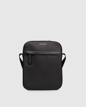 Trussardi Черная кожаная сумка с принтом логотипа Z590E005967NMBC03L33