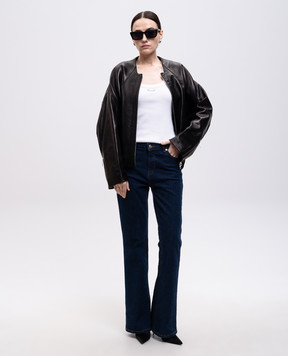 Alexander McQueen Білий топ в рубчик з логотипом 830486QLAER