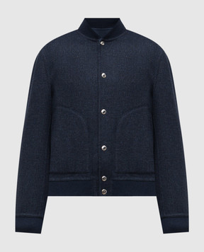 Brunello Cucinelli Синій двосторонній бомбер з кашеміру MY4799807