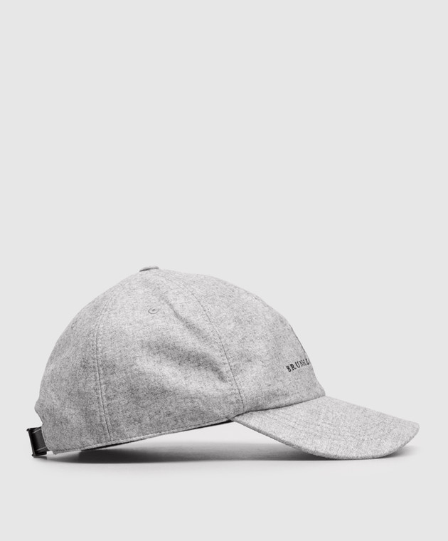 Brunello Cucinelli Сіра кепка з кашеміру і шовку MR4369850 зображення 3
