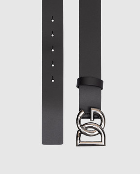 Dolce&Gabbana Черный кожаный ремень с металлическим логотипом DG BC4644AX622