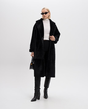 Babe Pay Pls Черная дубленка 2420MERINO