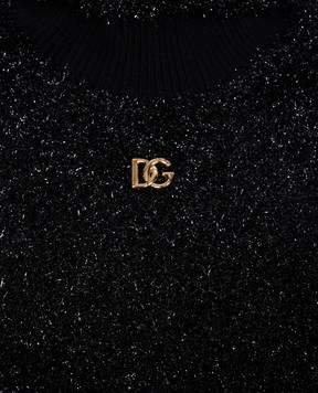 Dolce&Gabbana Дитячий чорний светр з логотипом DG L5KWM3JAIQ5810
