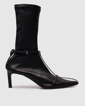 Jil Sander Черные кожаные ботильоны с ремешками J15WU0085P7083