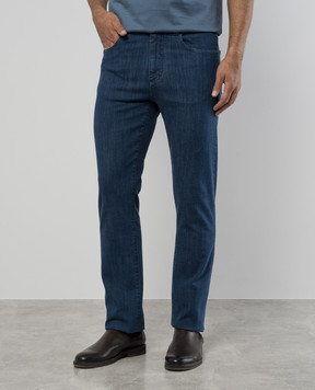 Canali Голубые джинсы с логотип патч PD0143491719R