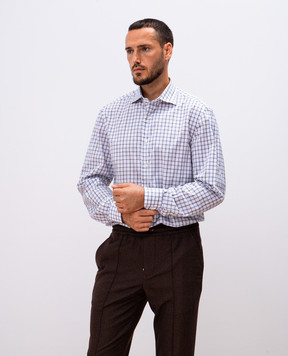 ISAIA Белая рубашка в клетку IM10TCC9458