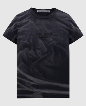 Alexander Wang Чорна футболка з фактурним логотипом 1CC1251990