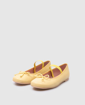 Pretty Ballerinas Дитячі шкіряні жовті балетки Hannah 48404