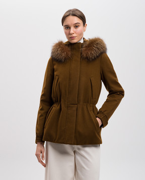 Loro Piana Коричнева парка Icery з кашеміру з хутром FAF8086