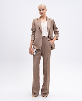 Max Mara Коричневі штани EZIANA з вовною EZIANA